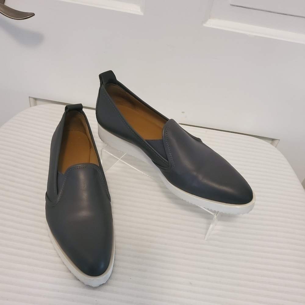 Everlane The Street Shoe Gray Leather Loafers Size 9.5, Classic Business Cas.